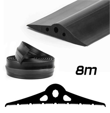 USZCZELKA GARAŻOWA PRÓG DO BRAMY GARAŻ PROGOWA OCHRONNA 8,8x1,2cm CZARNA 8m