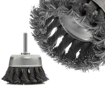 Стальная торцовая щетка для дрели 75мм.