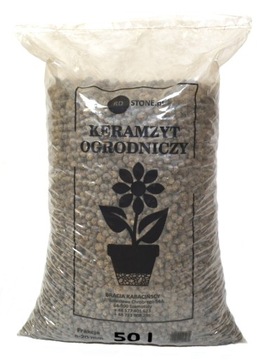 KERAMZYT OGRODNICZY GRUBY 8-20 mm 50L do roślin doniczek drenażu izolacji