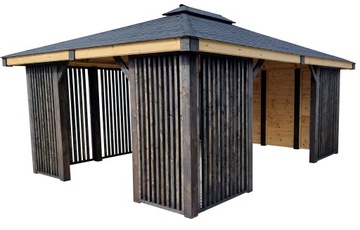 ALTANA OGRODOWA NOWOCZESNA ALTANKA IMPREGNOWANA WIATA 3x4 m Słupy 12x12 cm