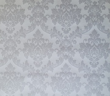 Tapeta srebrne ornamenty na białym tle 13701-30