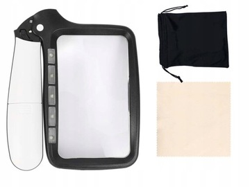 Лупа для чтения, большая 3-кратная складная лупа со светодиодной подсветкой 10863