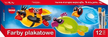 Farby plakatowe Mona 12 kolorów x 20 ml