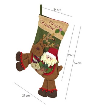 НАБОР ИЗ 2 РОЖДЕСТВЕНСКИХ НОСКОВ ДЛЯ ПОДАРКОВ XXL