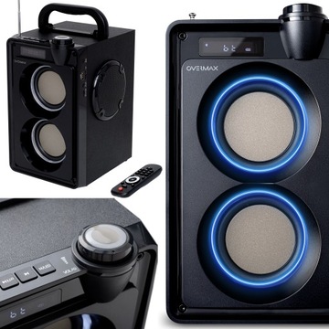 GŁOŚNIK BUDOWLANY RADIO KOLUMNA Bluetooth 20W USB SD AUX 3600 mAh CZARNY