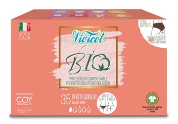 Wkładki higieniczne DUALFORM, bawełna organic., kompost, 35szt. VIVICOT BIO