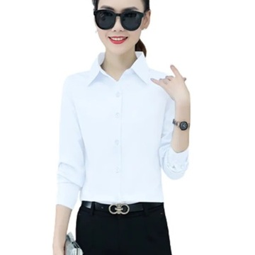 Spring White black Office Shirt Fashion Korean Sli