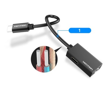 VENTION USB Type-C --> разъем 3,5 мм + зарядка