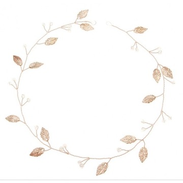 PIĘKNY GRZEBYK DO WŁOSÓW - ZŁOTE LISTKI - KOLEKCJA ŚLUBLNA