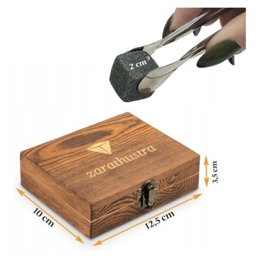 ZESTAW KAMIENI DO WHISKY W DREWNIANYM OPAKOWANIU KOSTKI KAMIENIE DO DRINKÓW