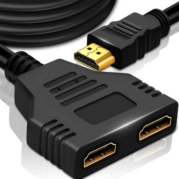 ROZDZIELACZ HDMI SPLITTER ROZGAŁĘŹNIK 2 PORTY