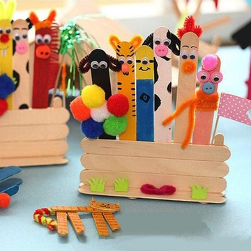 DREWNIANE PATYCZKI DO LODÓW 600 SZTUK DIY ZABAWKA MONTESSORI