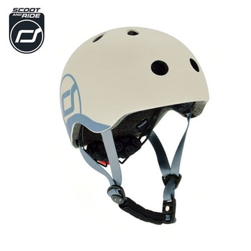 SCOOTANDRIDE KASK Dla Dzieci Regulowany Lekki Lampka LED XXS-S Ash 1-5 lat