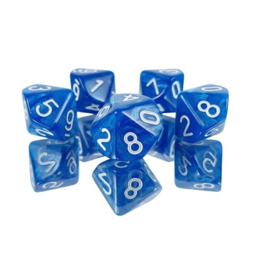 НАБОР ИЗ 25 КУБИКОВ D10 RPG TARDIS DICE 0–9