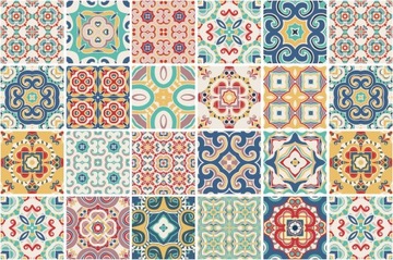 Naklejki samoprzylepna dekoracyjne na kafelki KOLOROWY PATCHWORK 15x15 cm