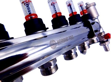 ROZDZIELACZ podłogówki 7 +Zawór kątowy i termometr