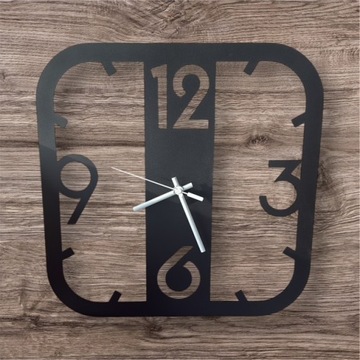 Zegar ścienny metalowy 50 cm czarny mat