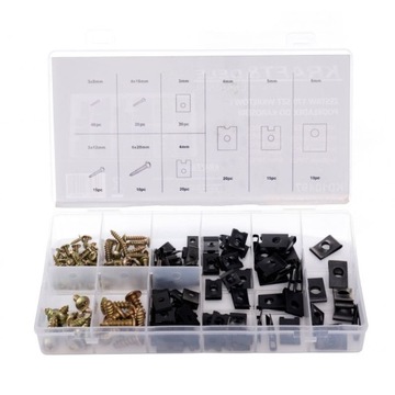 НАБОР ВИНТОВ И ШАЙБ ДЛЯ КУЗОВА 170 ШТ. ЗАЖИМЫ-ОРГАНИЗАТОРЫ РУЧКИ