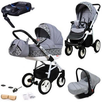 Wózek 4w1 dziecięcy BabyLux Alu Way + baza Isofix