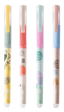 DŁUGOPIS HAPPY Color wymazywalny USZAKI AURA GRIP 4 sztuki