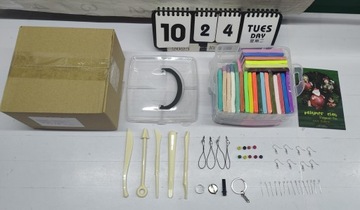 НАБОР ДЛЯ МОДЕЛИРОВАНИЯ ДЛЯ ВЫПЕЧКИ ГЛИНЫ АКСЕССУАРЫ 46 ЦВЕТОВ + ИНСТРУМЕНТЫ И АКСЕССУАРЫ