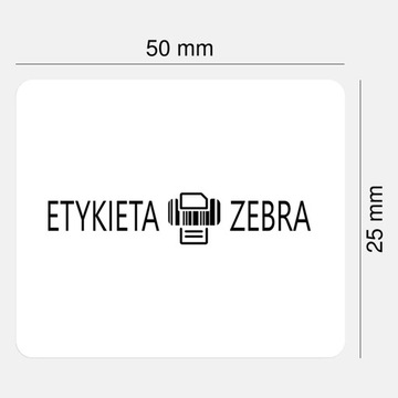Etykiety termiczne Zebra białe 50x25mm fi 19mm