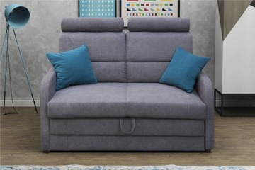 Sofa Rozkładana WIBARO 144 cm, Sofa Dwuosobowa, Rozkładana, Pojemnik