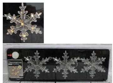 Декоративные светильники СНЕЖИНКИ 12см 3шт 21LED