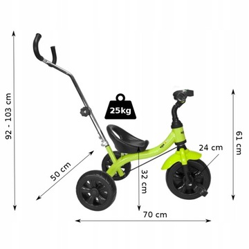 Rowerek trójkołowy dziecięcy jeździk Biały, Czarny
