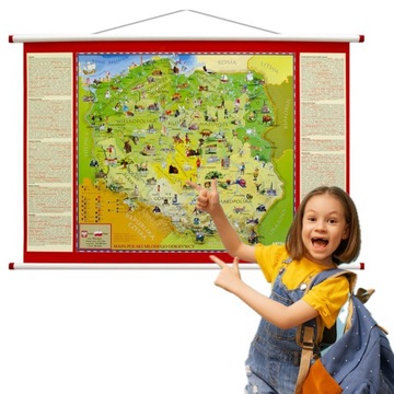 Polska Młodego Odkrywcy mapa ścienna dla dzieci