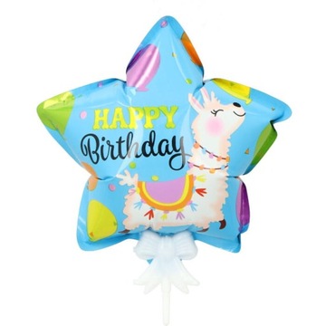 BALON SAMOPOMPUJĄCY HAPPY BIRTHDAY LAMA 10SZT