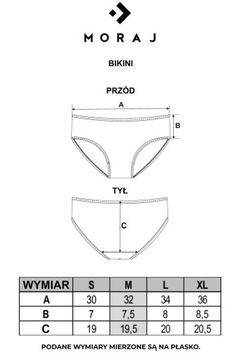 3x Figi Damskie bawełniane mix kolor majtki bawełna 3PAK Moraj rozmiar M