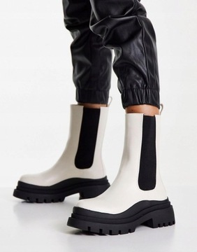 MISSGUIDED botki na platformie roz 41