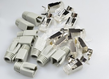 ЭКРАНИРОВАННЫЕ ВИЛКИ STP FTP RJ45 CAT.6A CAT.7 10 шт.