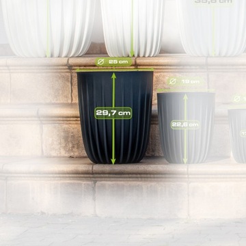 ЦВЕТОЧНЫЙ ГОРШОК ВСТАВКА ЦВЕТОЧНОЙ ЧАШКИ ПОДСТАВКА ДЛЯ ЦВЕТОВ СНАРУЖИ И ВНУТРИ БОЛЬШАЯ MIRA 25см x 29,7см