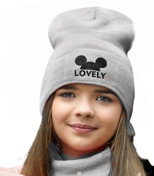 CZAPKA PODWÓJNA i KOMIN PODWÓJNY 5-14 Lat Komplet