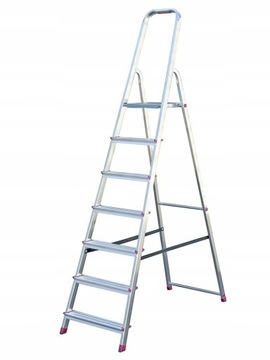 Алюминиевая лестница бытовая 7 отдельностоящая Krause Corda 000743 прочная