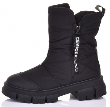 MODNE ŚNIEGOWCE DAMSKIE BUTY ZIMOWE NA PLATFORMIE OCIEPLONE