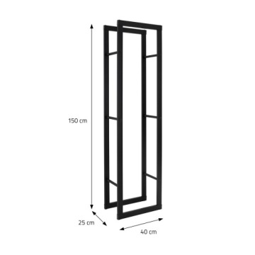 Подставка для дров 40x150x25 см черная