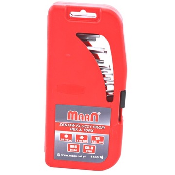 Klucze imbusowe-torx PROFI komplet 18 elementów