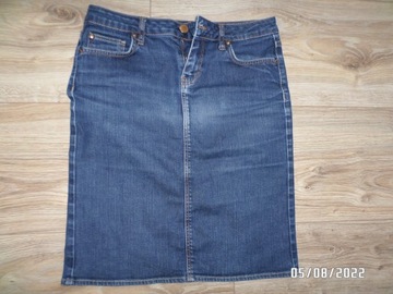 Zara Basic Jeansowa sp\u00f3dnica niebieski Wz\u00f3r w paski W stylu casual Moda Spódnice Jeansowe spódnice 