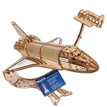 Wahadłowiec NASA Discovery Ugears drewniany model do składania 3D puzzle