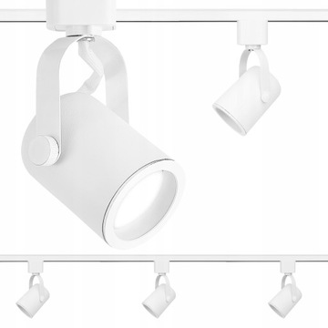 3x SPOT REFLEKTOR BIAŁY NA GU10 + SZYNOPRZEWÓD 1m