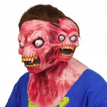 Halloween przerażająca dwugłowa osłona twarzy st