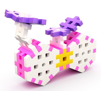 ВАФЕЛЬНЫЕ БЛОКИ MELI CONSTRUCTOR PINK 100 + ЛАСТИК