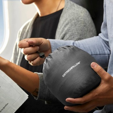Дорожная подушка GO полночь серая Ostrichpillow