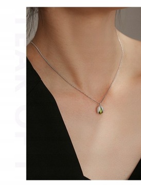 Серебряное фисташковое колье