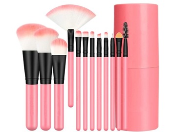 НАБОР ПРОФЕССИОНАЛЬНЫХ КИСТЕЙ ДЛЯ МАКИЯЖА 12 ШТ. В СИНТЕТИЧЕСКОМ ПОКРЫТИИ