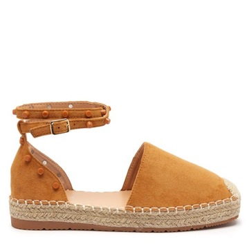 CAMELOWE EKO-ZAMSZOWE ESPADRYLE DAMSKIE LONESI 40