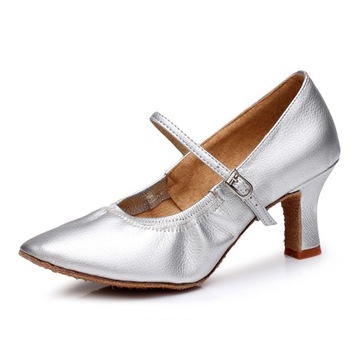 Buty do Tańca Standard Taneczne srebro 5CM R.36